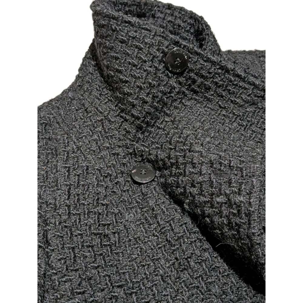 Calvin Klein Womens S Black Thick Boucle Double Button Up Wool Blend Coat - Picture 9 of 10